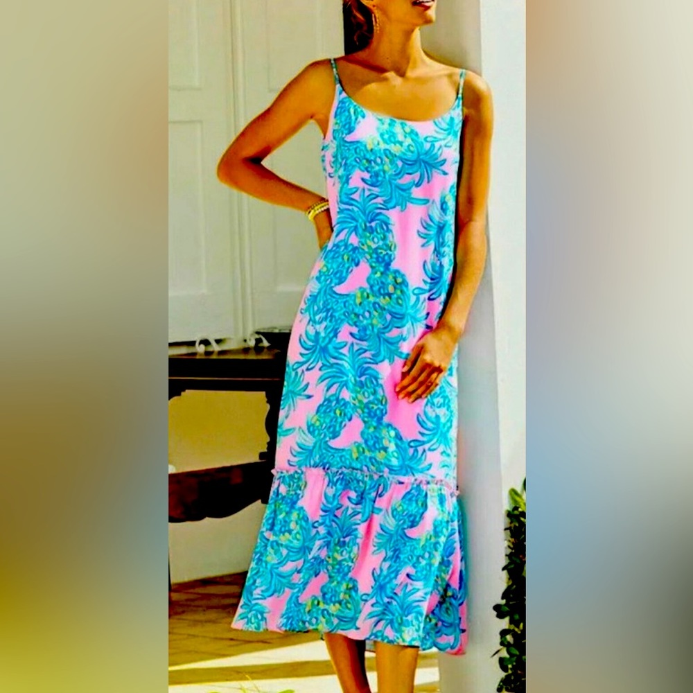Lilly Pulitzer Winni Midi Dress Beat the Heat XL